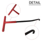Exhaust pipe spring hook tool detail with red handle and black curved hook
