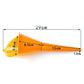 Orange plastic refueling funnel, 29 cm long with wide round mouth
