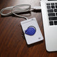 Contactless IC card reader with blue key fob and white USB cable