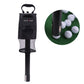 Black golf ball picker with mesh bag and upright ball-holder tube