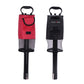 Red and black golf ball pickers with mesh bags and upright handles