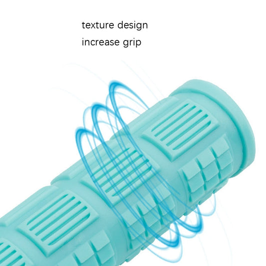 Teal shock-absorbing handlebar grip cover with textured anti-slip tread detail