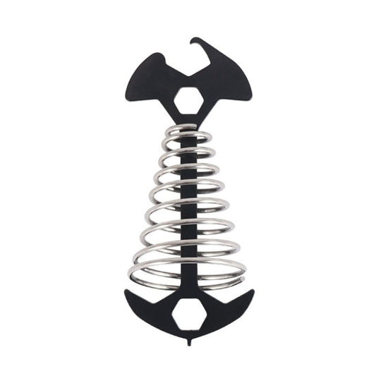 Black spring hook nail with tri-prong star top for camping tent wind rope