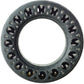 Black rubber solid tire with vented wheel rim