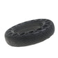 Black rubber solid tire tread with molded channels