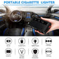 Black portable car cigarette lighter adapter held in hand with multi-port outlets