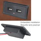 Dual USB car charger panel in embedded installation view with red wiring
