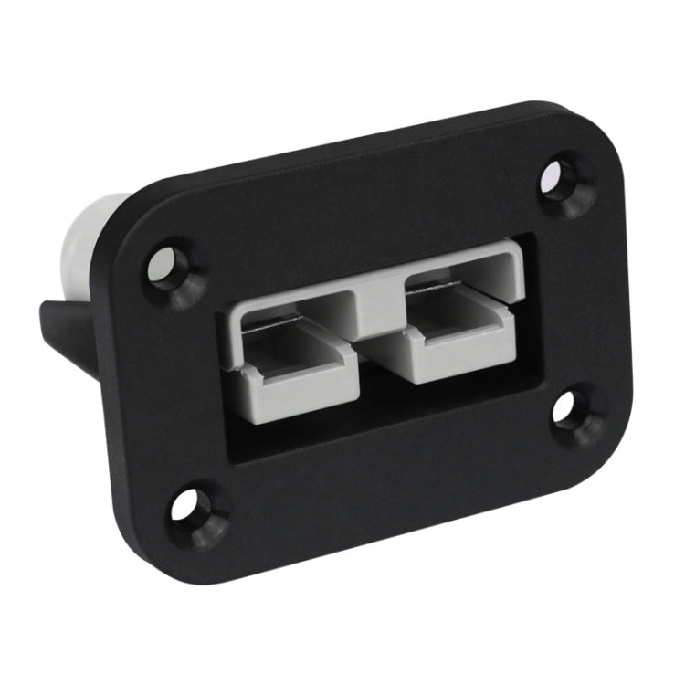 Black dual battery charging connector faceplate with two gray latch ports