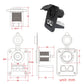 12V marine panel plug dimension diagram with mounting and connector measurements