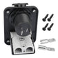12V marine cigarette lighter panel plug open view with screws and metal terminals