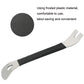 Car trim removal tool with black handle and stainless steel pry fork tips