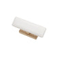 T-shaped jewelry display stand with white padded bar and light wood base, side view