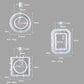 Clear epoxy vase mold with labeled dimensions for square and round styles