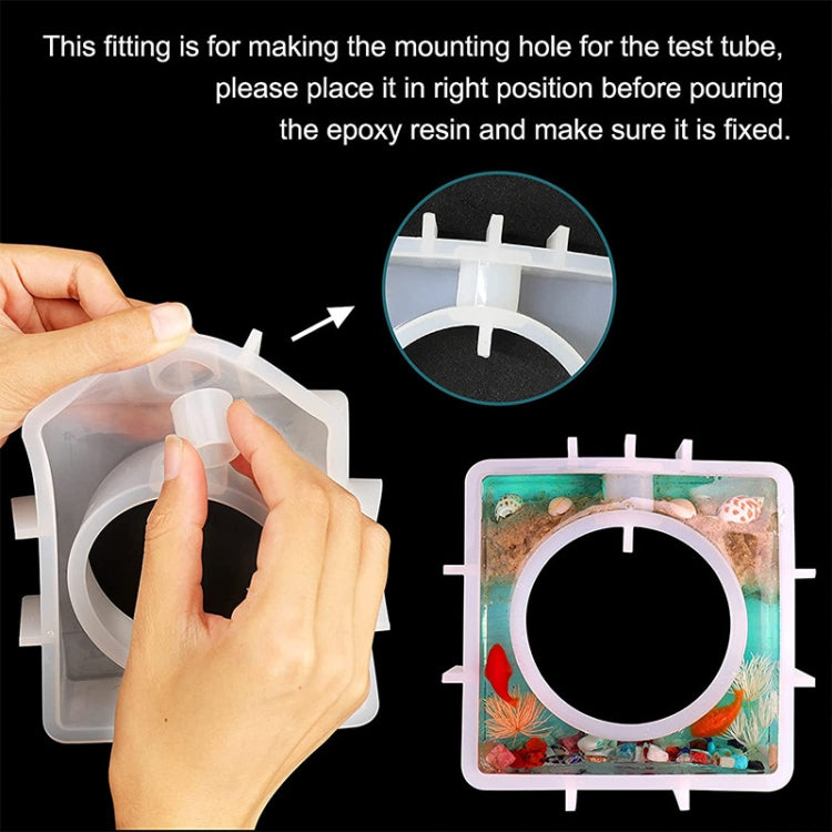 Heart-shaped epoxy mold base with test tube mounting slots