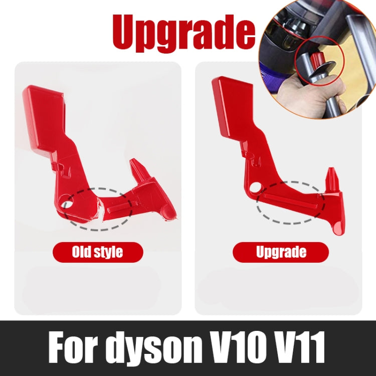 Red switch lock key button with upgrade vs old-style comparison graphic
