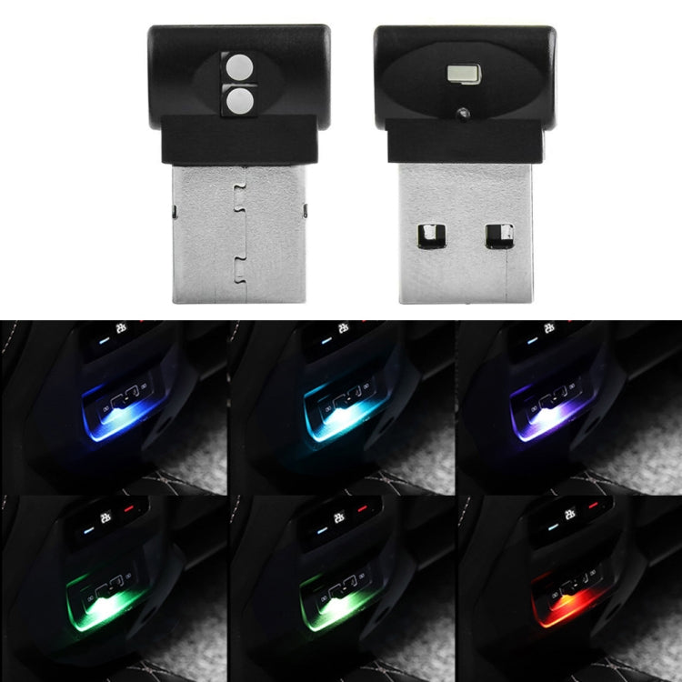 Car USB LED atmosphere light, black housing, USB connector and LED module view
