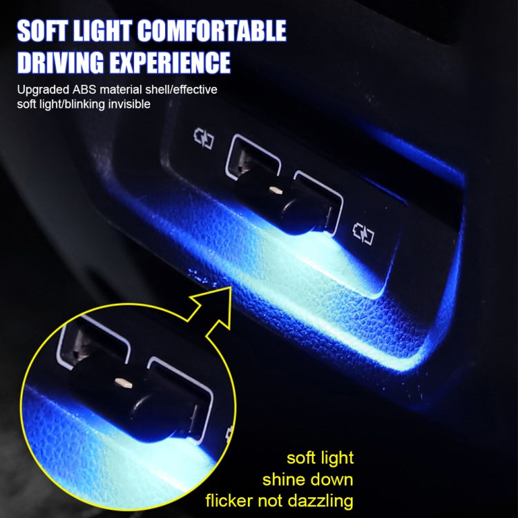 Car USB LED atmosphere light glowing blue with soft, non-dazzling illumination