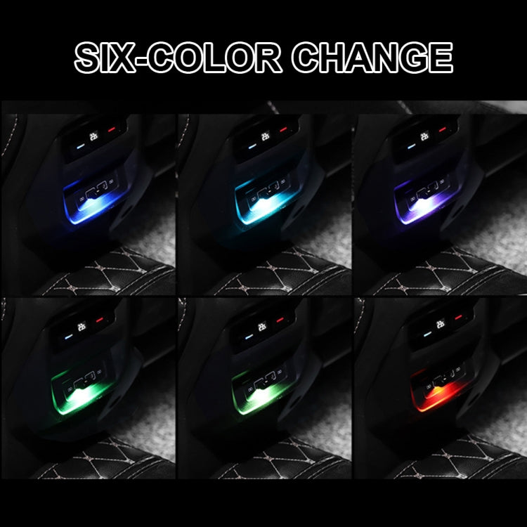 Car USB LED atmosphere light with six color-changing LED glow modes