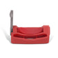 Red base power button trigger lock with gray side support clip