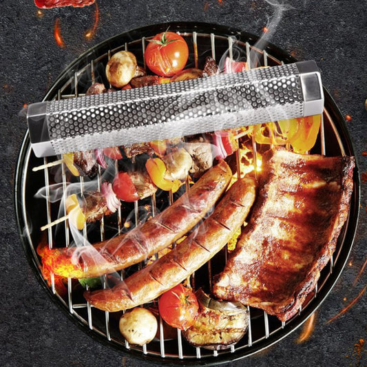 Stainless steel smoked tube cold smoke box for BBQ, perforated metal tube