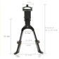 Black adjustable bicycle middle stand foot support with scalable legs and central post