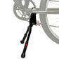 Black bicycle kickstand foot support with foldable legs and red release button
