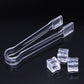 Clear plastic ice holder tong with textured end grip, bar-style