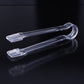 Clear plastic ice holder tong pair with serrated end grips, bar accessory