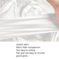 White satin fabric with smooth drape and soft sheen close-up