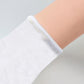 White long satin glove cuff with elastic edge, smooth textured fabric