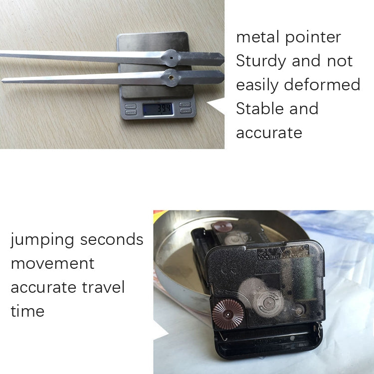 DIY digital wall clock movement parts with black pointer hands