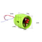 Green waterproof propeller motor with red multi-blade propeller and cable