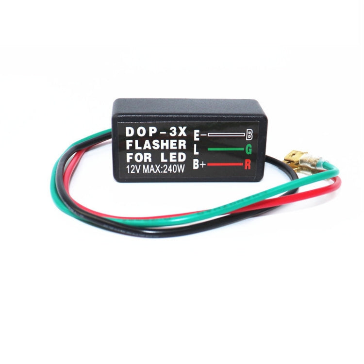 LED flasher relay module with wiring harness and terminal label