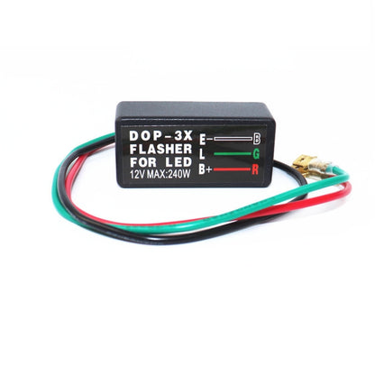 LED flasher relay module with wiring harness and terminal label