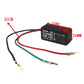 LED flasher relay module with colored wires and visible size markings
