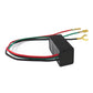 Black LED flasher relay module with red, green, and black wire leads