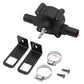 Black water pump adapter with mounting brackets, hose clamps, and screws