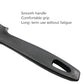 Smooth black handle with comfortable grip and oval hang hole cleaning brush