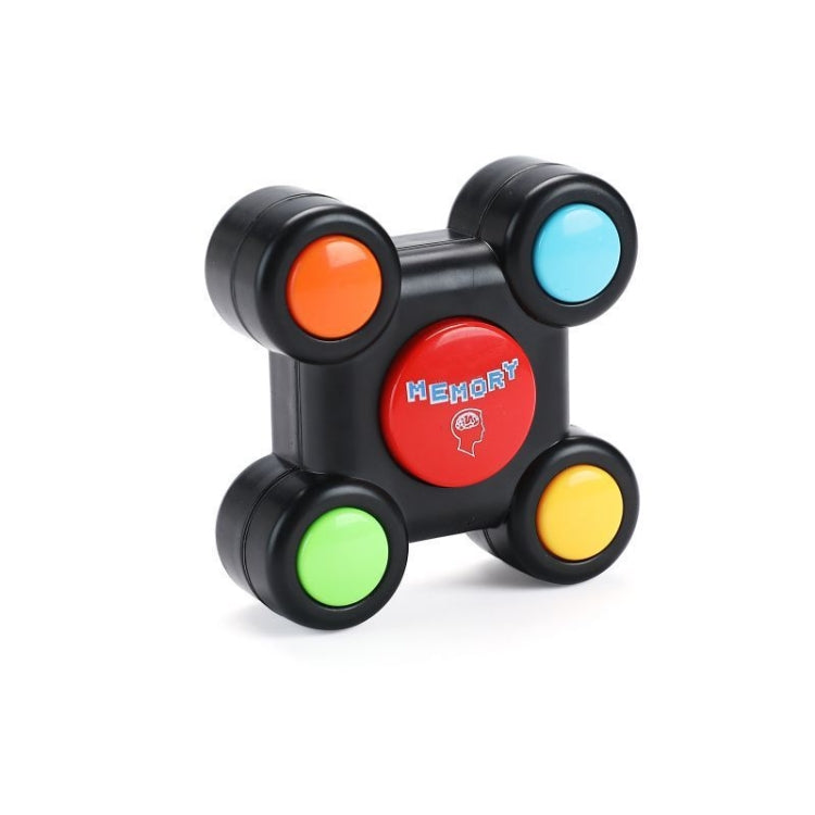 Three-wheel memory game steering toy with colored wheel buttons and red Memory center