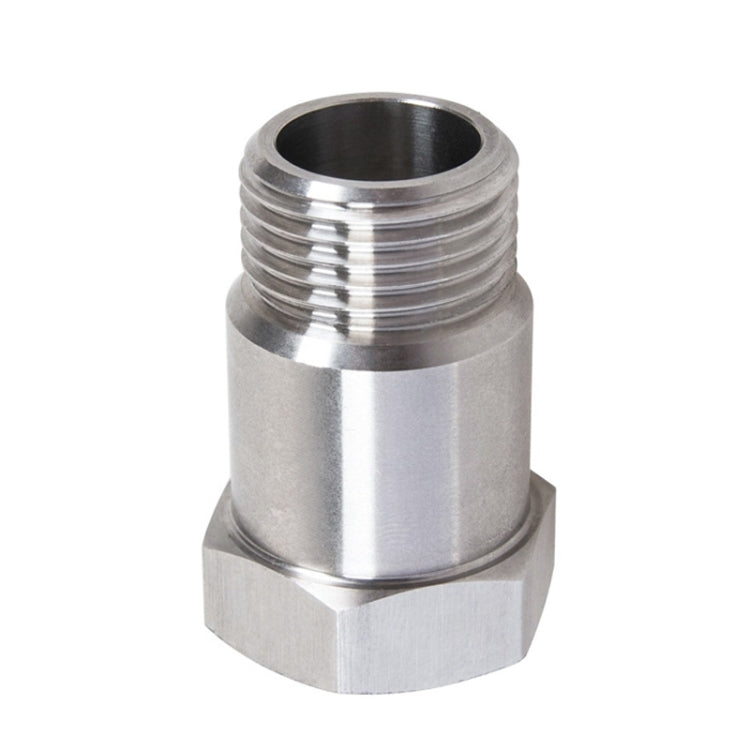Stainless oxygen sensor adapter extension with M18x1.5 male threads, straight coupler