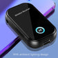 Black wireless receiver with USB port and blue control button, shown at an angle