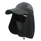 Gray cap with dark neck flap and mesh insert for outfly adjustable 360° sun hat