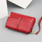 Red small square single-shoulder messenger bag with front flap and metal clasp