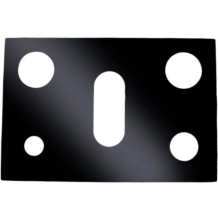 Black stove protective pad with five white oval burner cutouts