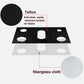 Black Teflon-style stove cover pad with five oval cutouts and textured surface detail