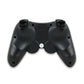 Wireless game controller back view with dual grips, central pad, and screw holes