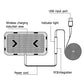Wireless charging diagram showing induction area, indicator light, and USB input port