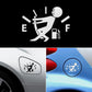 Reflective fuel gauge icon car sticker shown on vehicle panels with white and black design