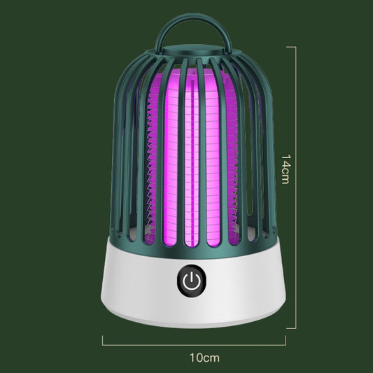 Green direct-plug mosquito repellent photocatalyst lamp with glowing purple interior and handle