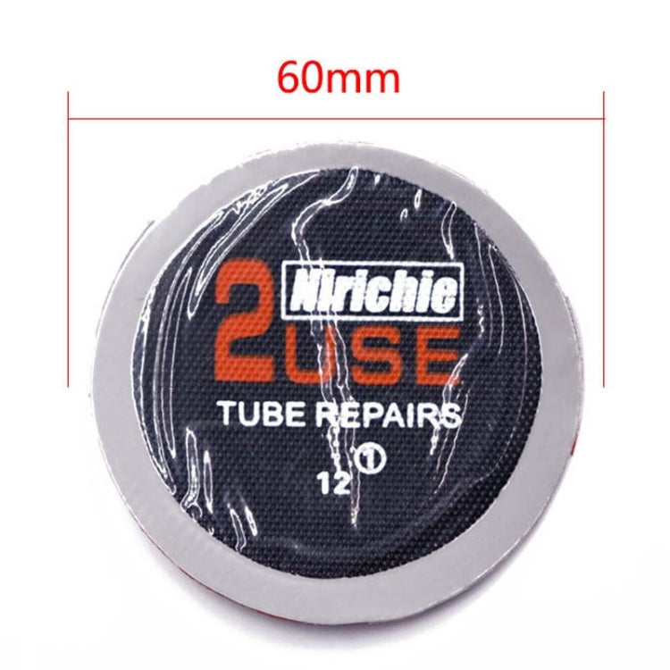 60mm round tire tube repair patch disc with printed 2-use label